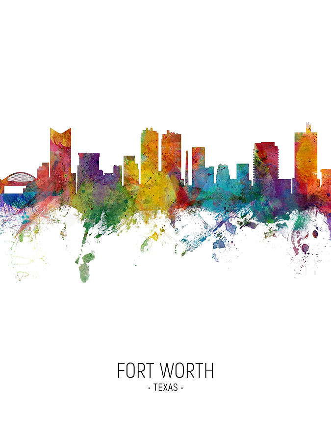 Fort Worth Texas Skyline #13 Digital Art by Michael Tompsett