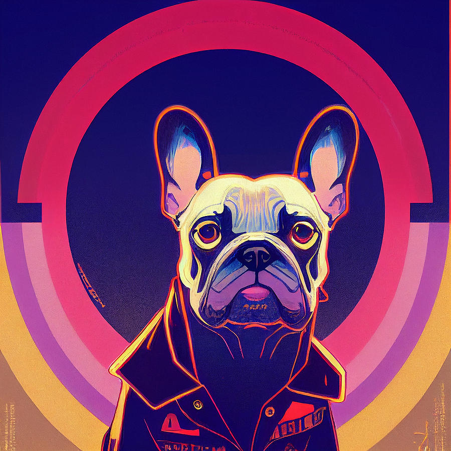 Dog Mixed Media - French bulldog #13 by SampadArt Gallery
