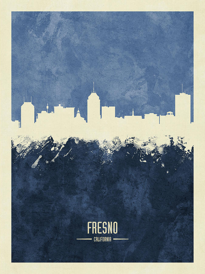 Fresno California Skyline #13 Digital Art by Michael Tompsett