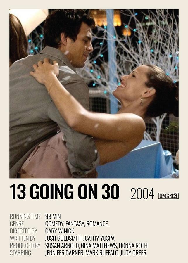 13 Going On 30 2004 movie poster Poster Digital Art by Kailani Smith ...