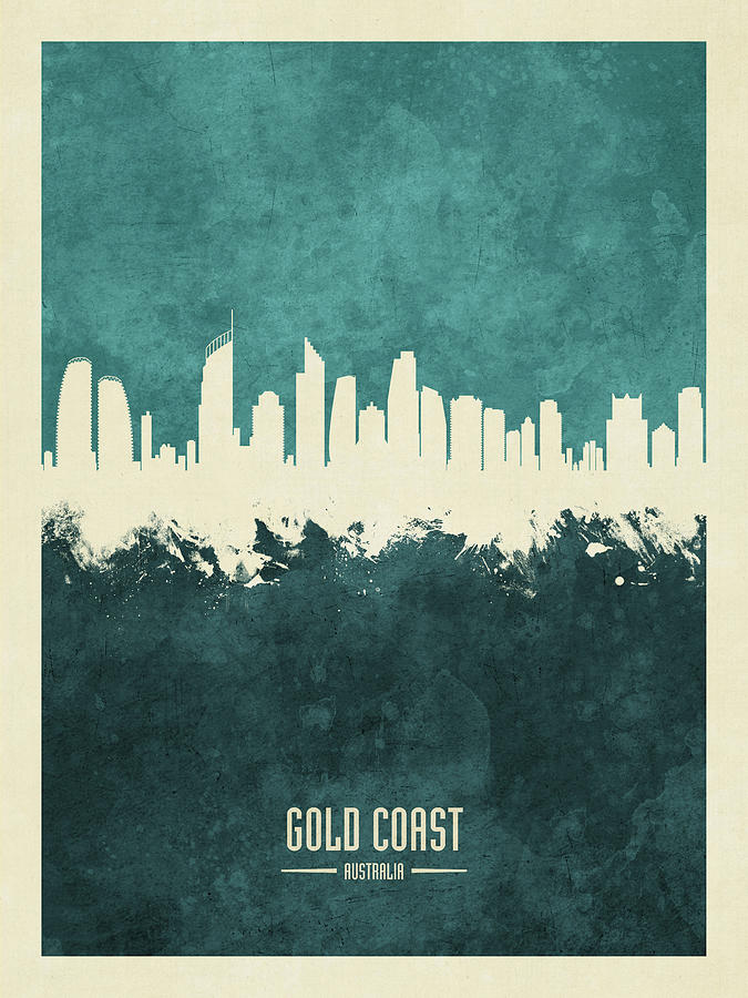 Gold Coast Australia Skyline #13 Digital Art by Michael Tompsett