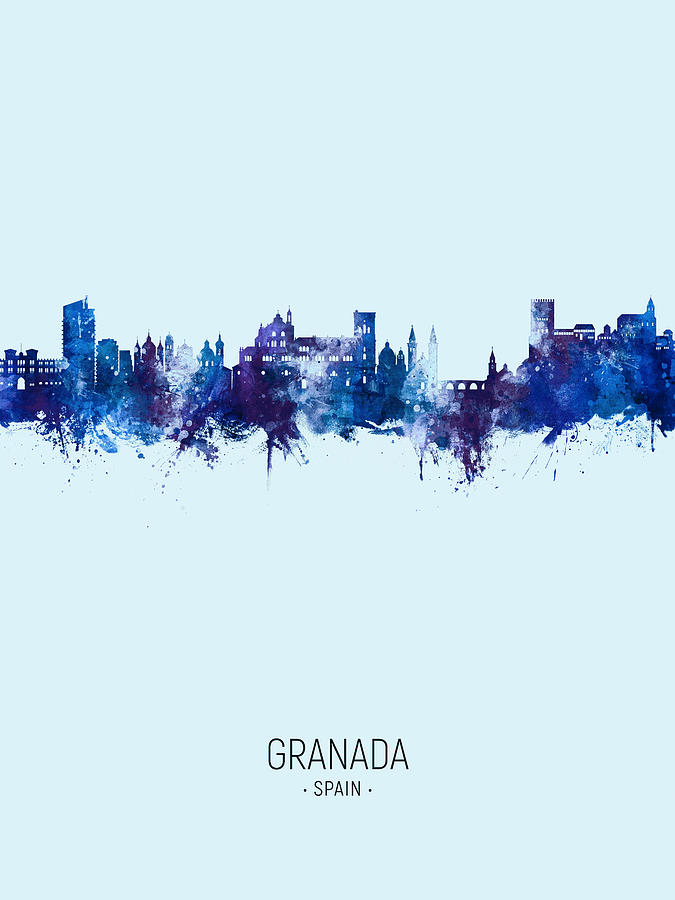 Granada Spain Skyline #13 Digital Art by Michael Tompsett