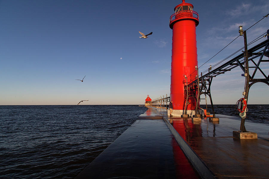 Grand Haven Pier and Lighthouse in Michigan #13 Photograph by Eldon McGraw
