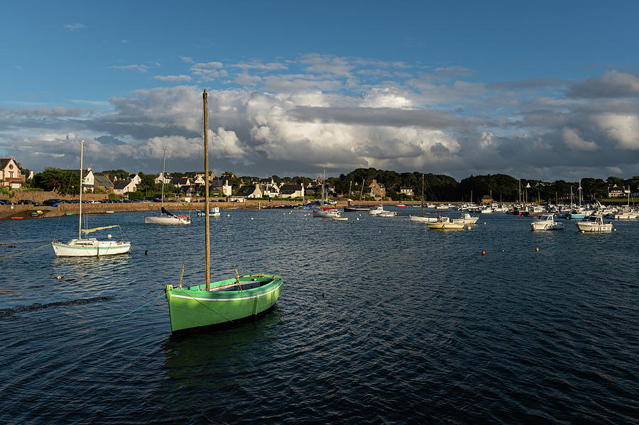 Harbor Of Ploumanach On A Partly Cloudy Day In Summer Photograph