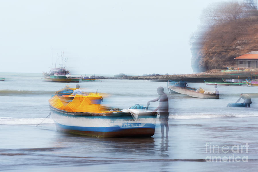 Impressionist image of boat riding waves #13 Photograph by Kiran Joshi