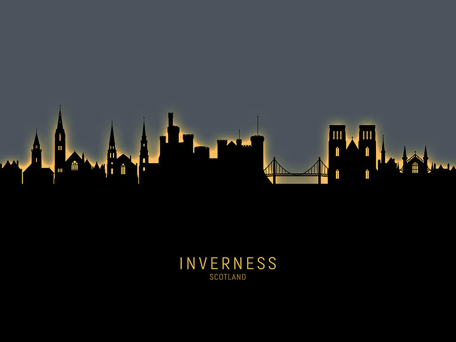 Inverness Scotland Skyline #13 Digital Art by Michael Tompsett