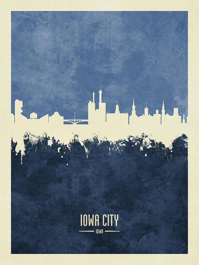 Iowa City Iowa Skyline #13 Digital Art by Michael Tompsett