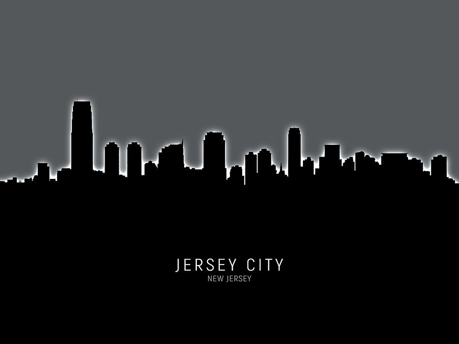 Jersey City New Jersey Skyline #13 Digital Art by Michael Tompsett