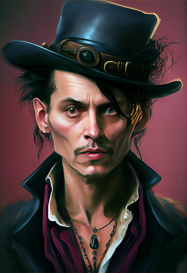 Johnny Depp Caricature Mixed Media by Stephen Smith Galleries - Pixels