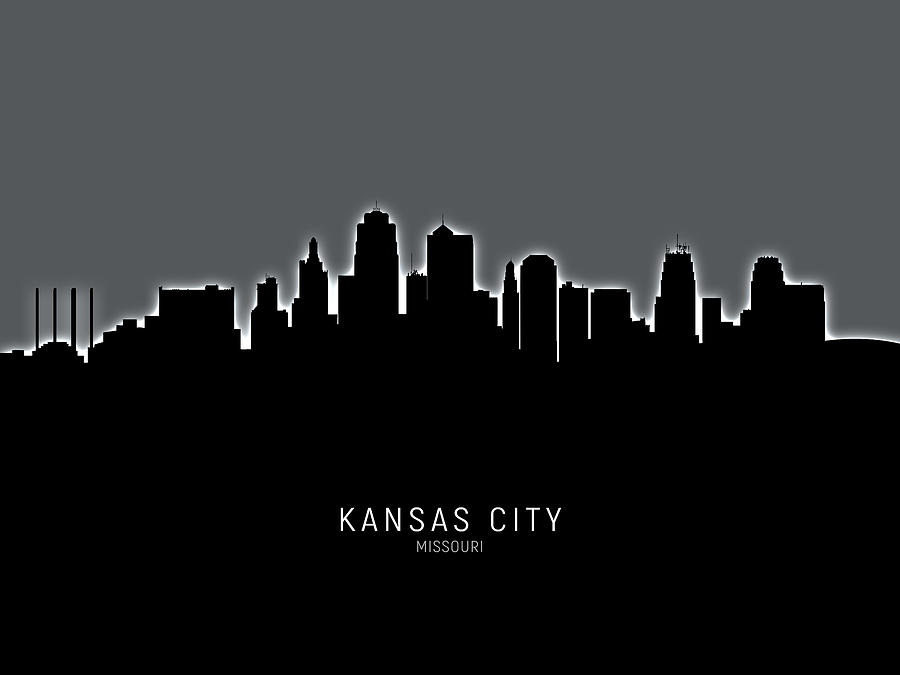 Kansas City Missouri Skyline #13 Digital Art by Michael Tompsett