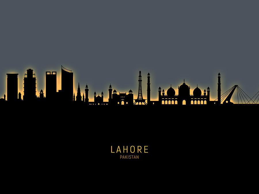 Lahore Pakistan Skyline #13 Digital Art by Michael Tompsett