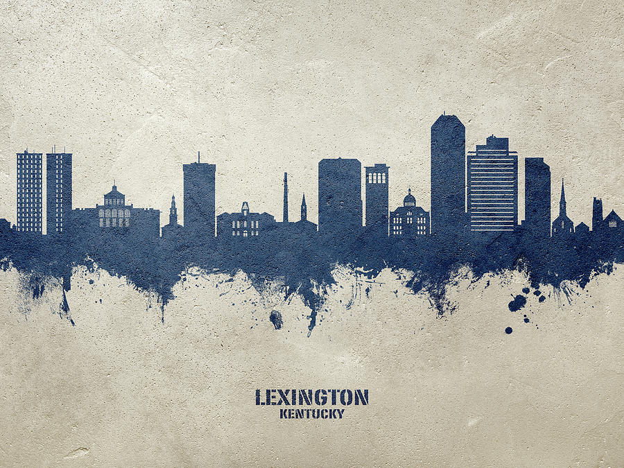 Lexington Digital Art - Lexington Kentucky Skyline #5 by Michael Tompsett