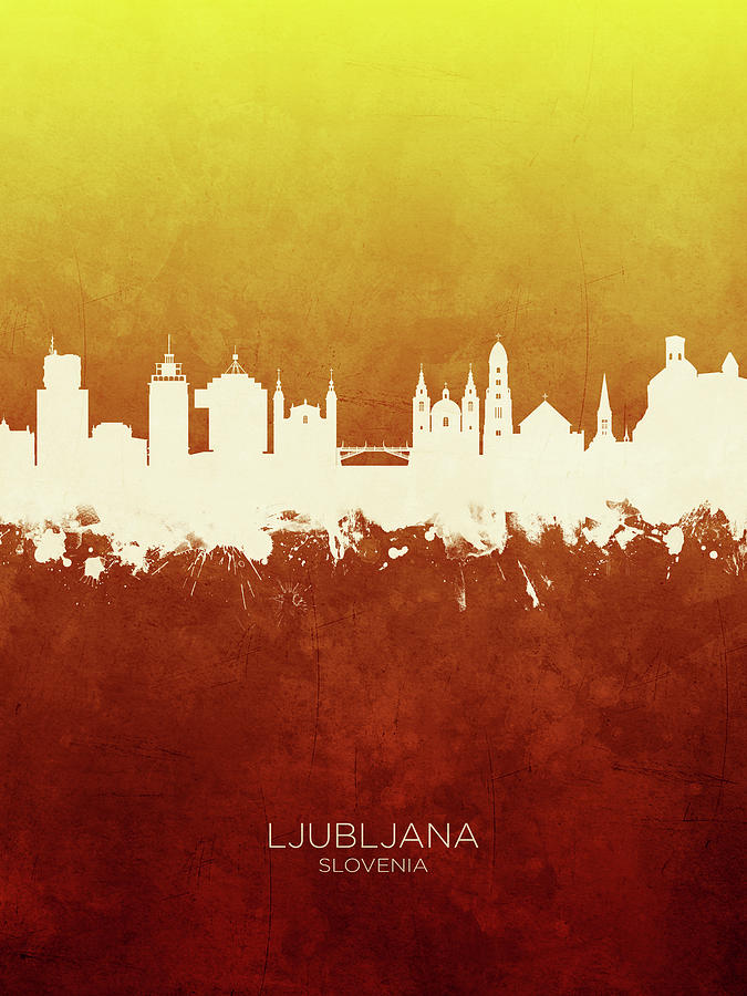 Ljubljana Slovenia Skyline #13 Digital Art by Michael Tompsett