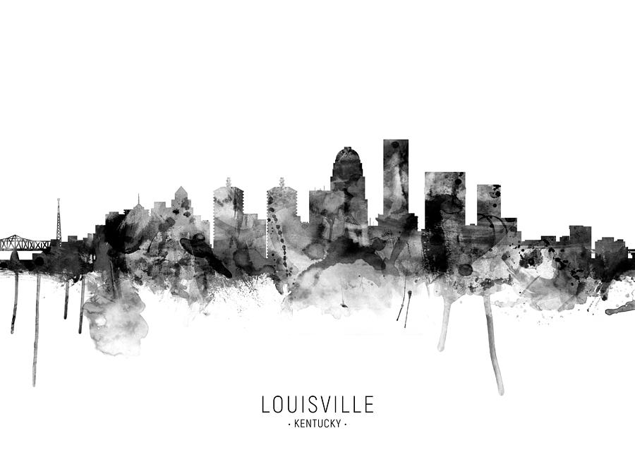 Louisville Kentucky City Skyline #13 Digital Art by Michael Tompsett