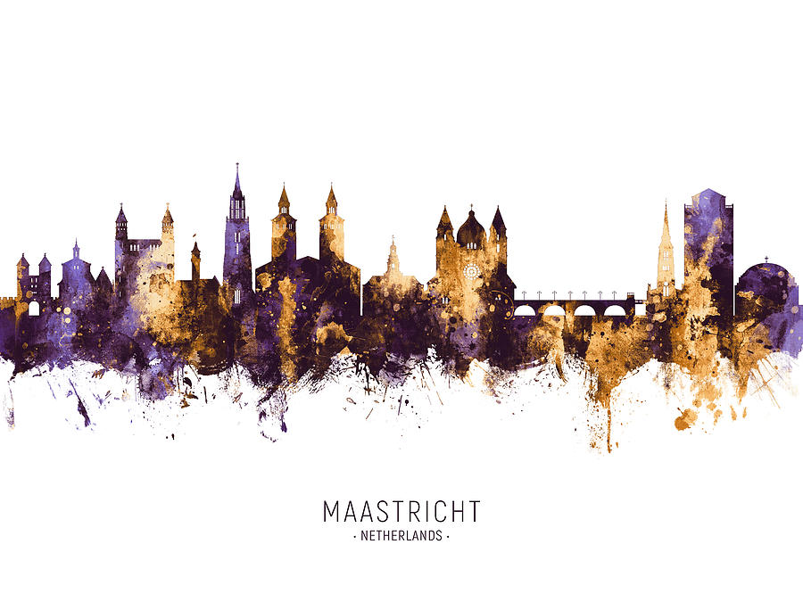 Maastricht The Netherlands Skyline #13 Digital Art by Michael Tompsett