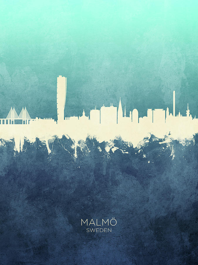 Malmo Sweden Skyline #13 Digital Art by Michael Tompsett