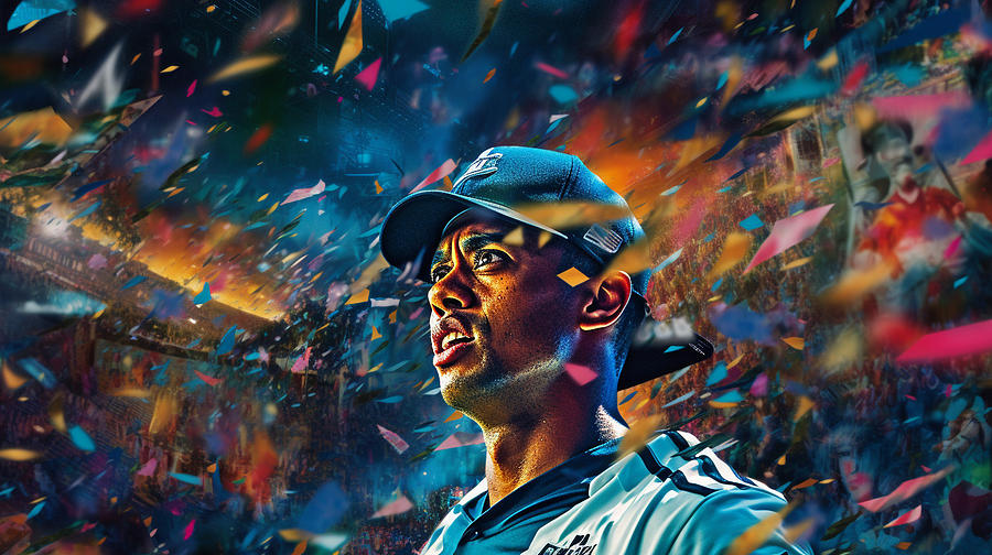 Maximalist  Famous  Sports  Athletes  Tiger  Woods   By Asar Studios Painting