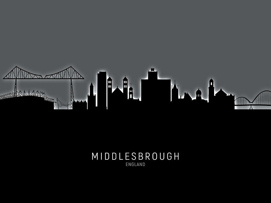 Middlesbrough England Skyline #13 Digital Art by Michael Tompsett