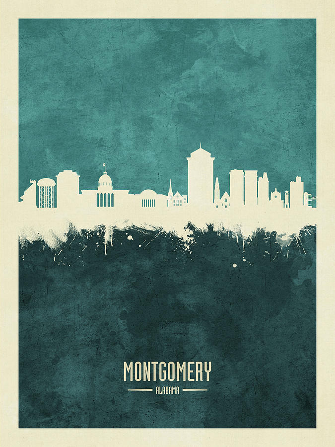 Montgomery Alabama Skyline #13 Digital Art by Michael Tompsett