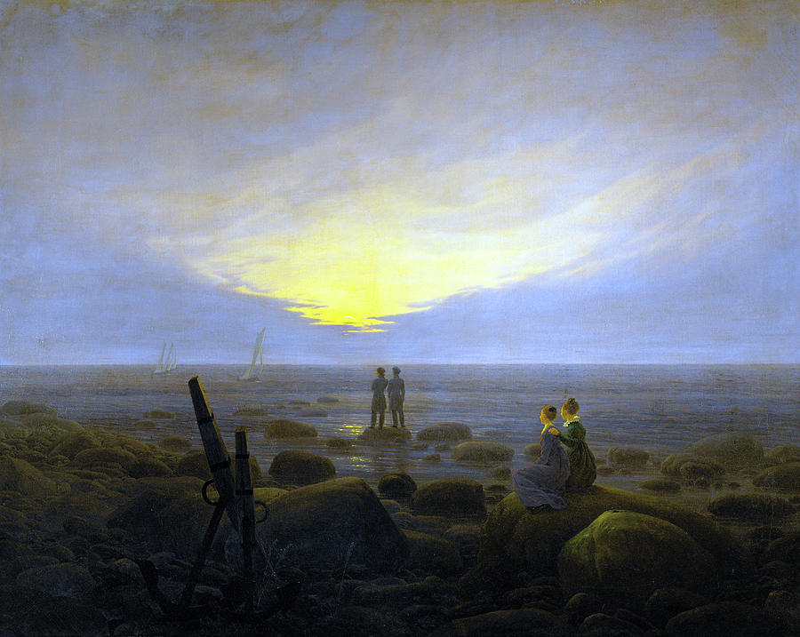 Moonrise Over The Sea Painting By Caspar David Friedrich Fine Art America