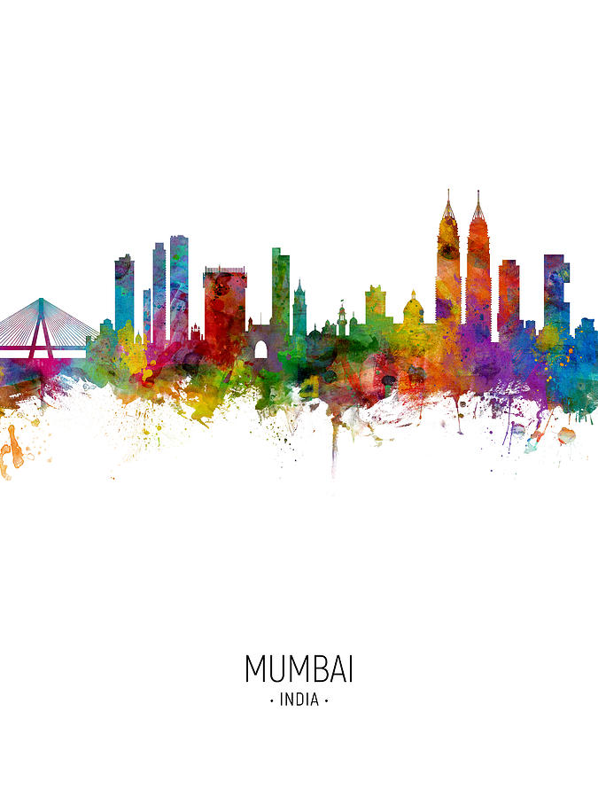Mumbai Skyline India Bombay #13 Digital Art by Michael Tompsett