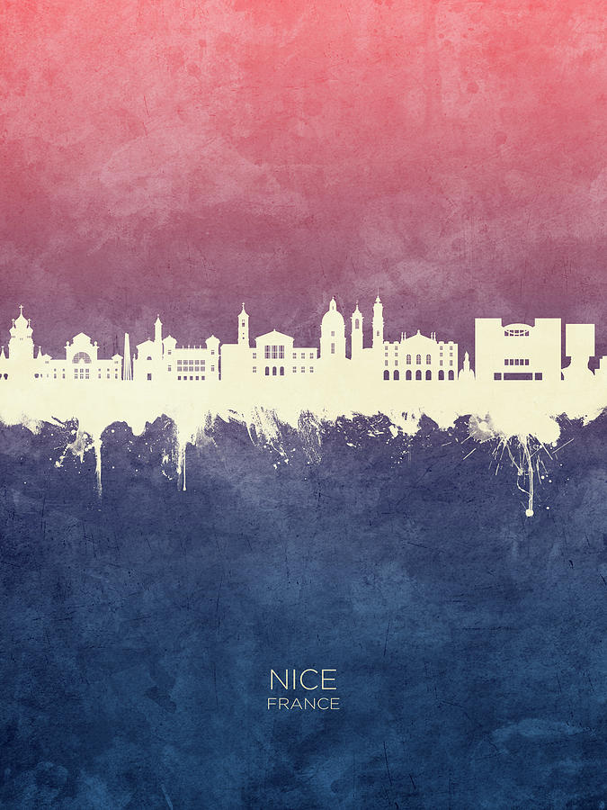 Nice France Skyline #13 Digital Art by Michael Tompsett