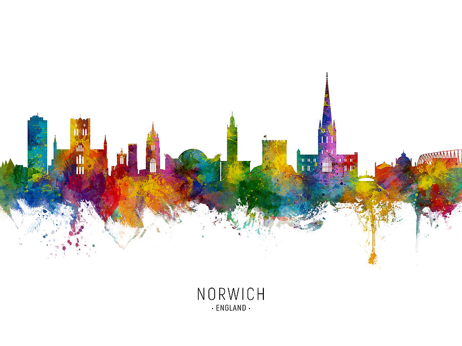 Norwich England Skyline #13 Digital Art by Michael Tompsett