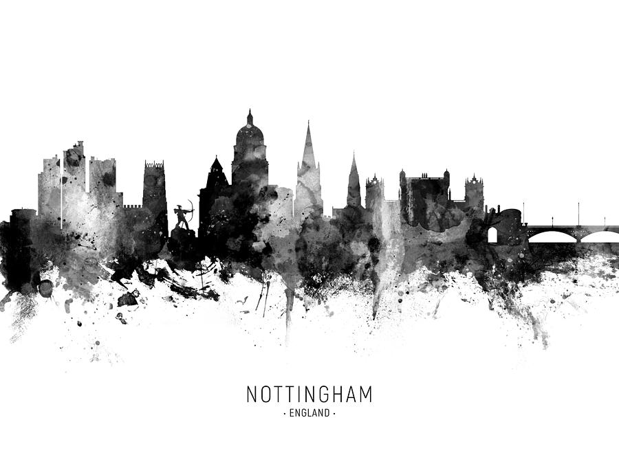 Nottingham England Skyline #13 Digital Art by Michael Tompsett