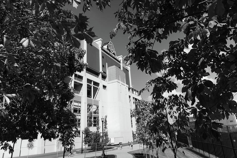 Ohio Stadium at Ohio State University in black and white #13 Photograph by Eldon McGraw