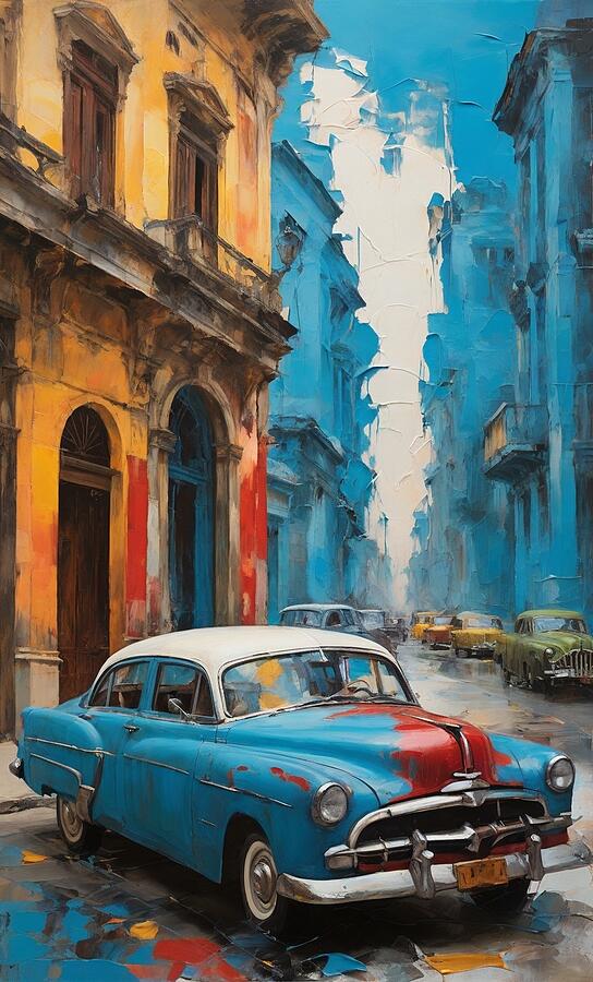 Vintage Car Digital Art - Old Havana #13 by Yails HJ