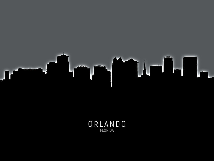 Orlando Florida Skyline #13 Digital Art by Michael Tompsett