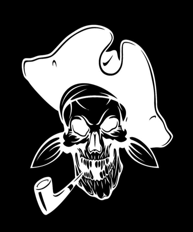 Pirate Skull Ship Sailor Gift Digital Art by Cylo Arts