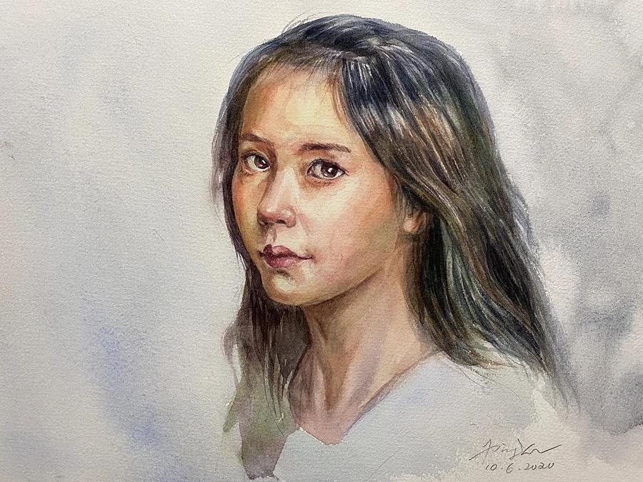 Portrait #16 Painting by Ping Yan