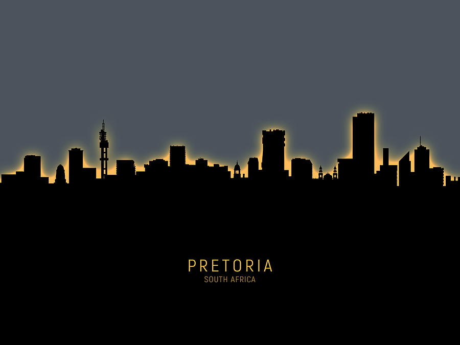 Pretoria South Africa Skyline #13 Digital Art by Michael Tompsett ...