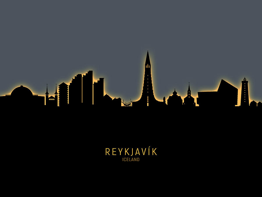 ReykjavIk Iceland Skyline #13 Digital Art by Michael Tompsett