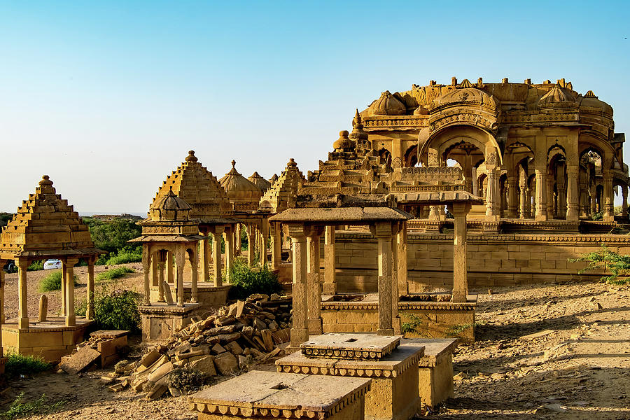 Royal cenotaphs, Jaisalmer Chhatris, at Bada Bagh #13 Photograph by Lie Yim