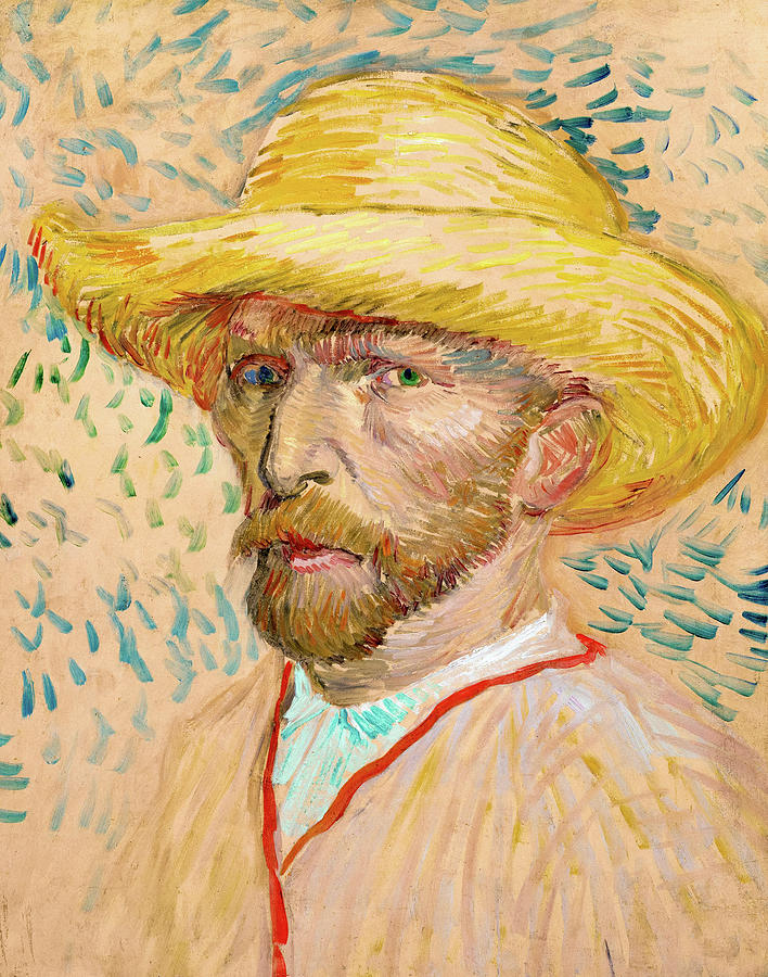Vincent Van Gogh Painting - Self-Portrait with Straw Hat #13 by Vincent van Gogh