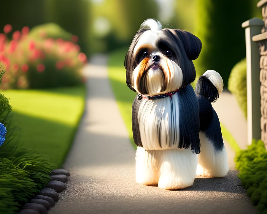 Shih Tzu Dog, Generative AI Illustration Digital Art by Miroslav ...