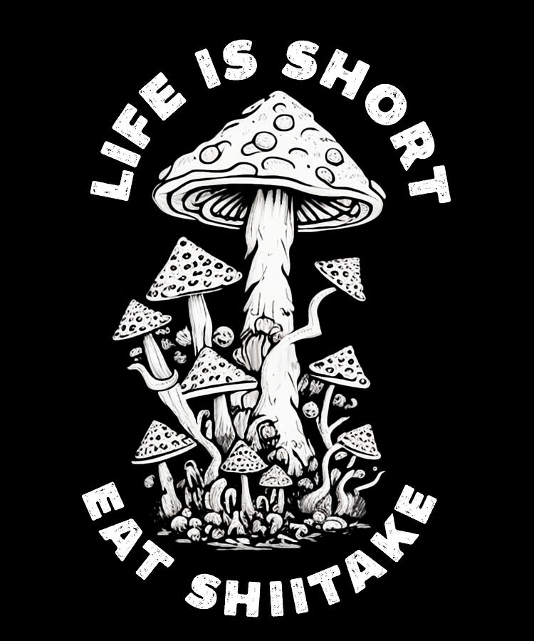 Mushroom Digital Art - Shiitake Mushroom Forest Fungi Shiitake Moral Vegan Umami #13 by Toms Tee Store