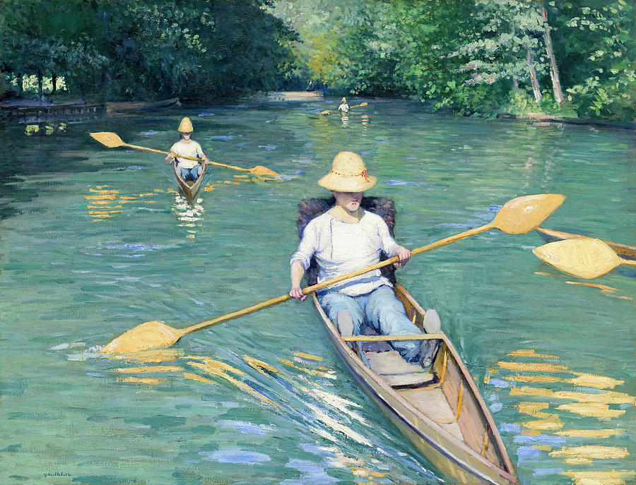 Skiffs By Gustave Caillebotte Painting