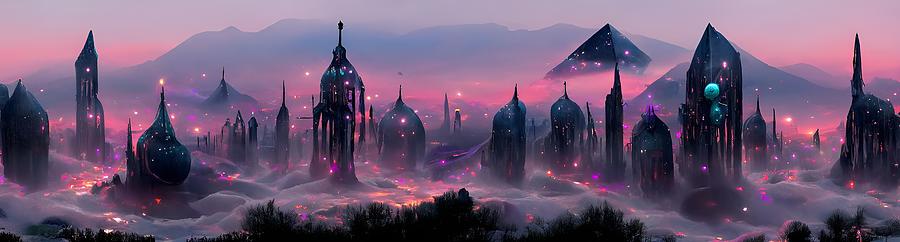 space city at Dawn 21 Digital Art by Frederick Butt