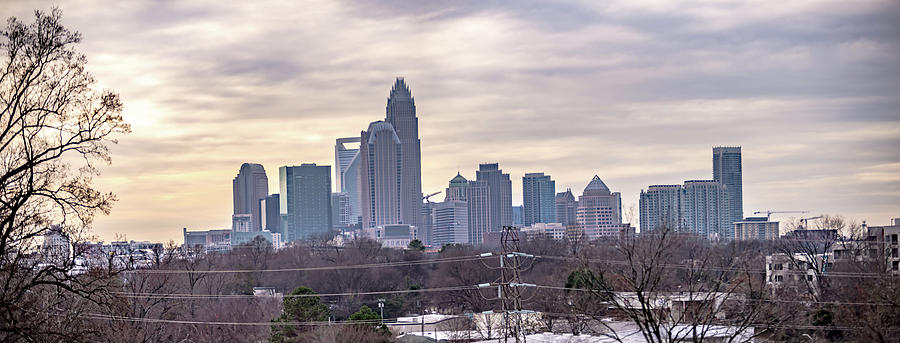 Sunset And Overcast Over Charlotte Nc Cityscape #13 Photograph by Alex Grichenko