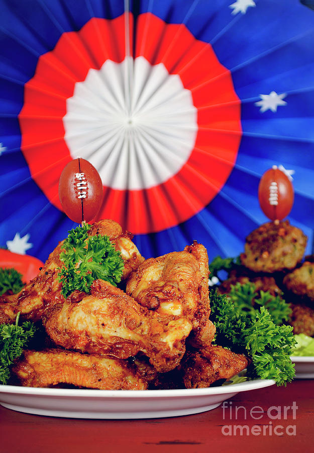 Super Bowl Sunday football party celebration food platter #13 Photograph by Milleflore Images