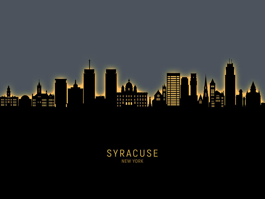 Syracuse Digital Art - Syracuse New York Skyline #13 by Michael Tompsett
