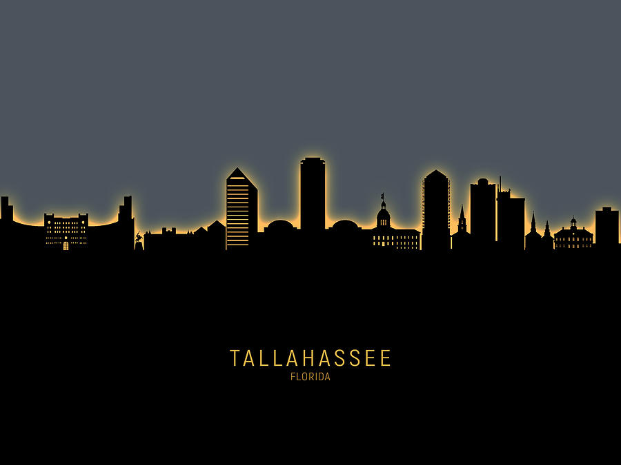 Tallahassee Florida Skyline #13 Digital Art by Michael Tompsett