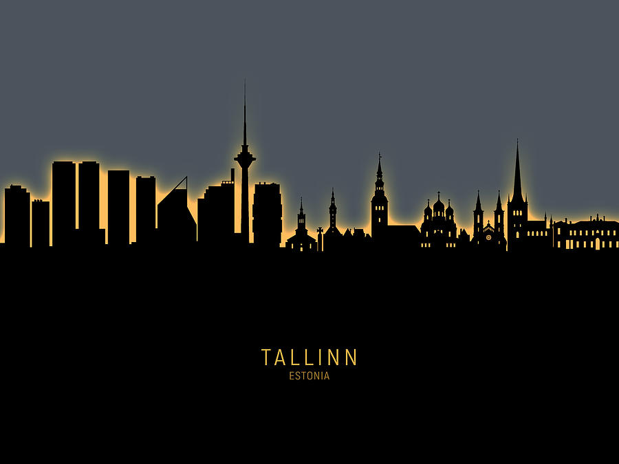 Tallinn Estonia Skyline #13 Digital Art by Michael Tompsett