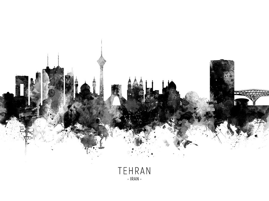 Tehran Iran Skyline #13 Digital Art by Michael Tompsett