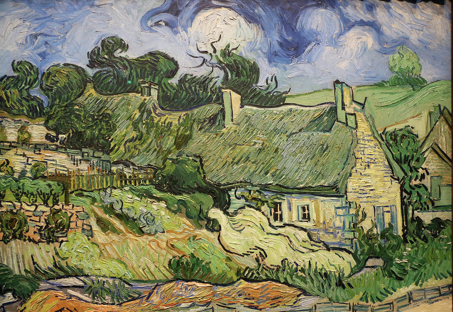 Vincent Van Gogh Painting - Thatched Cottages at Cordeville #13 by Vincent van Gogh