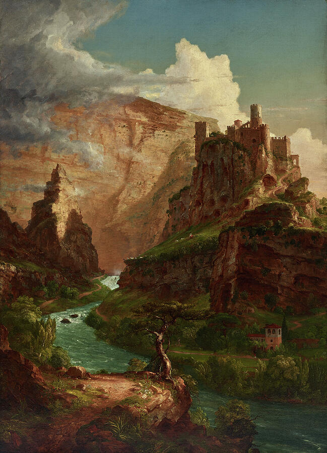 The Fountain of Vaucluse, from 1841 Painting by Thomas Cole