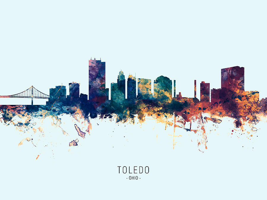 Toledo Ohio Skyline #13 Digital Art by Michael Tompsett